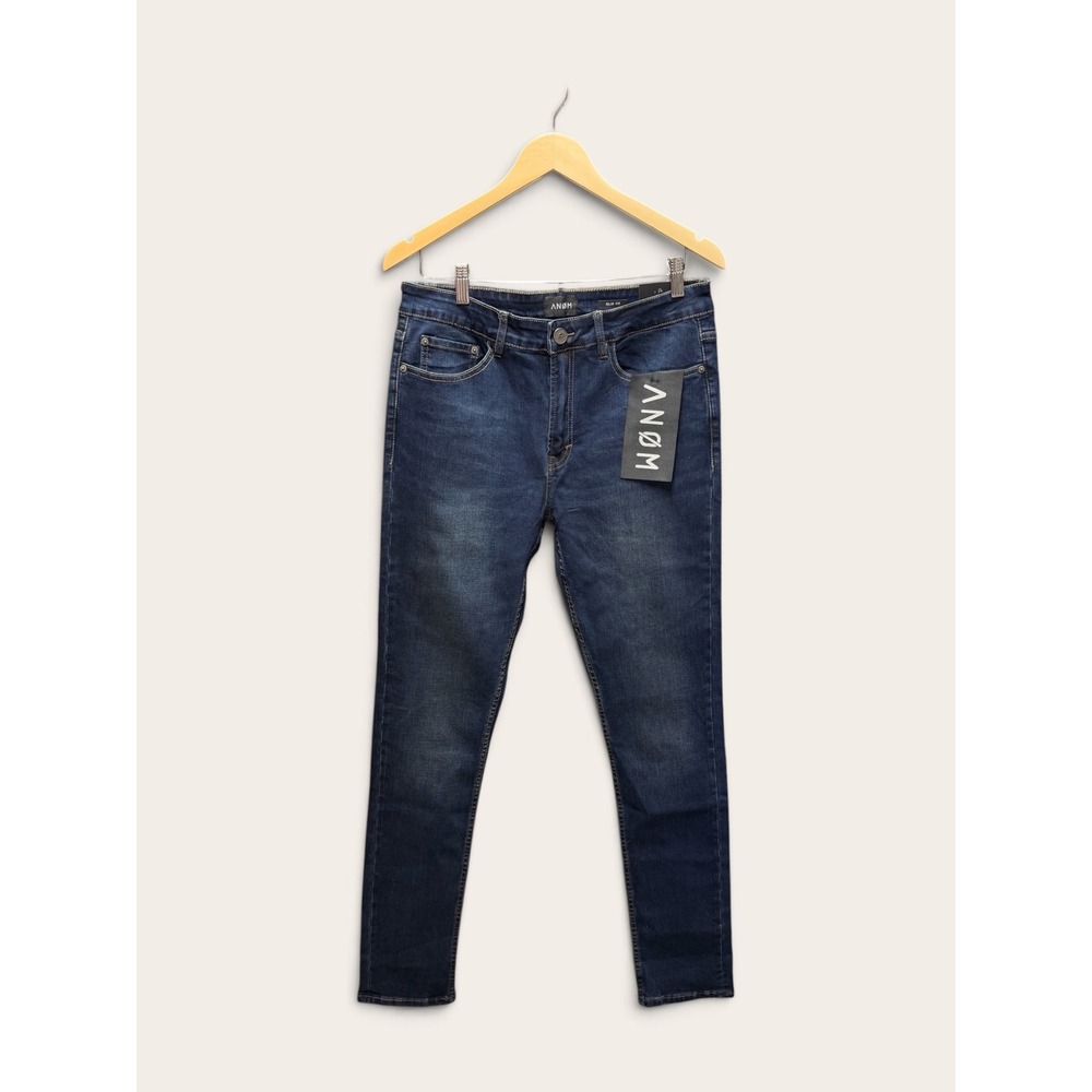ANOM Slim Fit Jeans Mens 32x32 Dark Wash Blue Denim Stretch Pants NEW